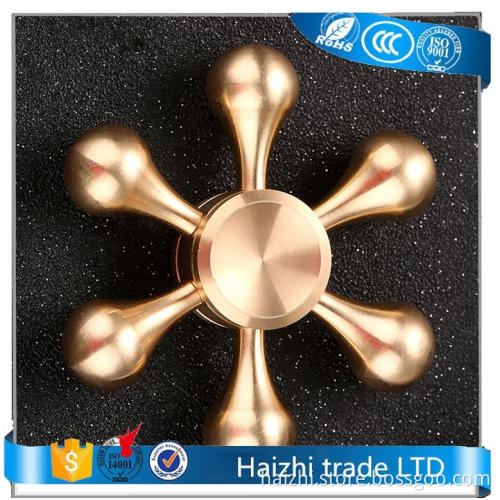 Six Arm Fidget Spinner Water Droplets Puzzle Decompression Toys High - End Metal Spiral Hexagonal Water Droplets